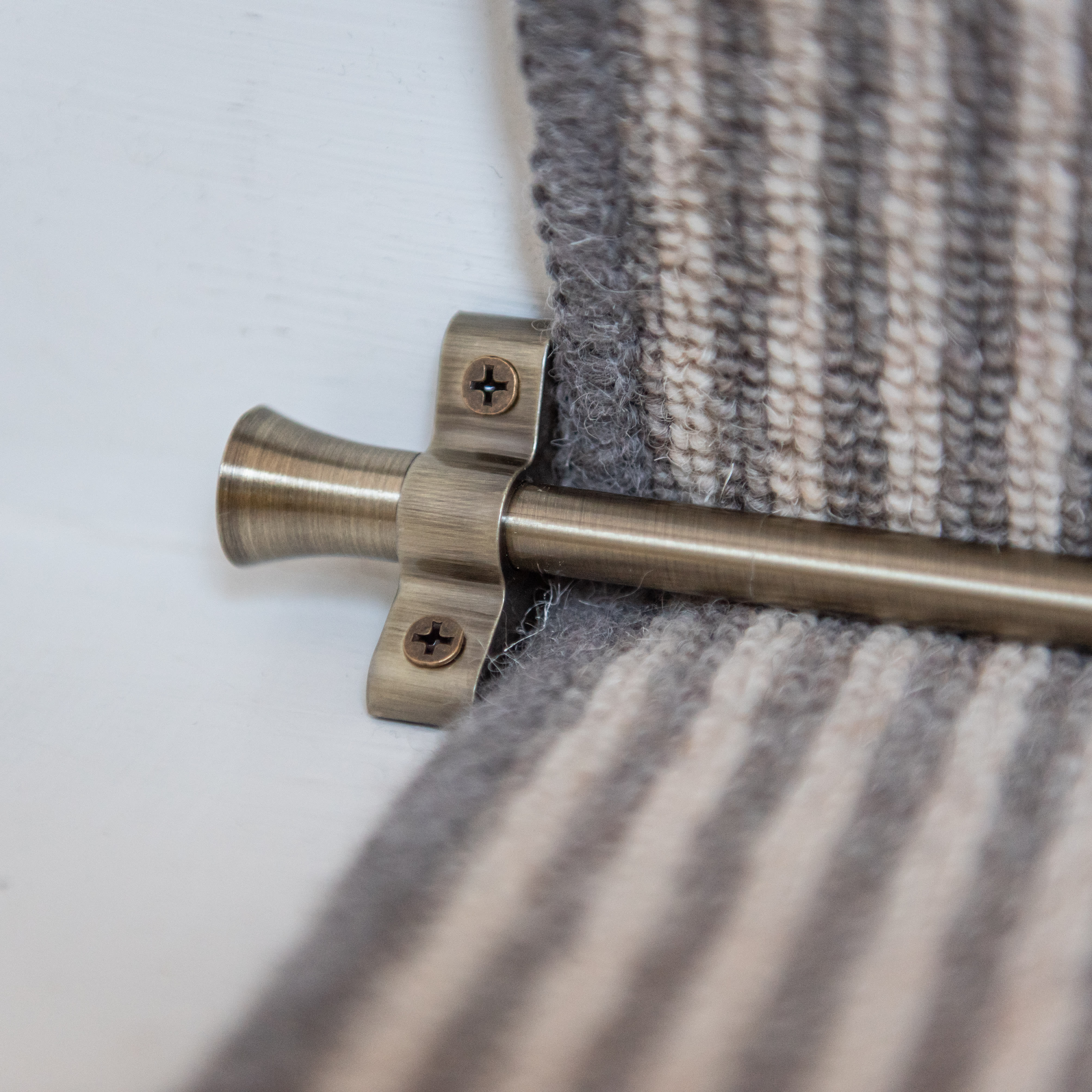 Stair Rod with Fluted Finials - 900mm Length - Antique Brass