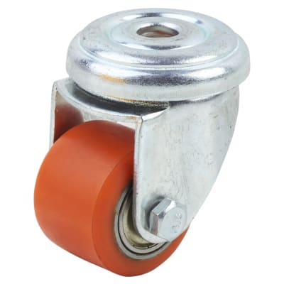 Super Low Level and High Load Castor - Bolt Hole - 90kg Max Weight - 35mm Diameter - Red
