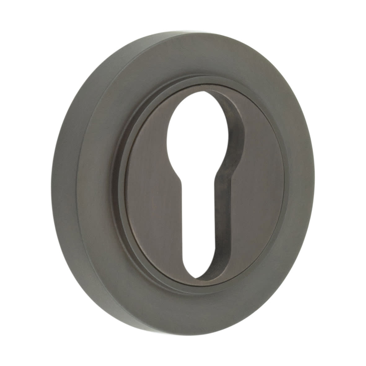 Escutcheon on Plain Rose - 53mm Diameter - Euro - Dark Bronze
