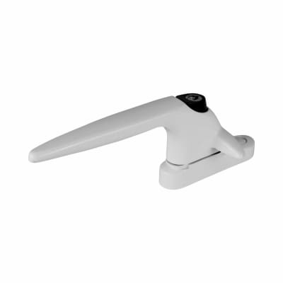 Sparta uPVC/Timber Cockspur Locking Window Handle - 21mm Nose Height - Left Hand - White
