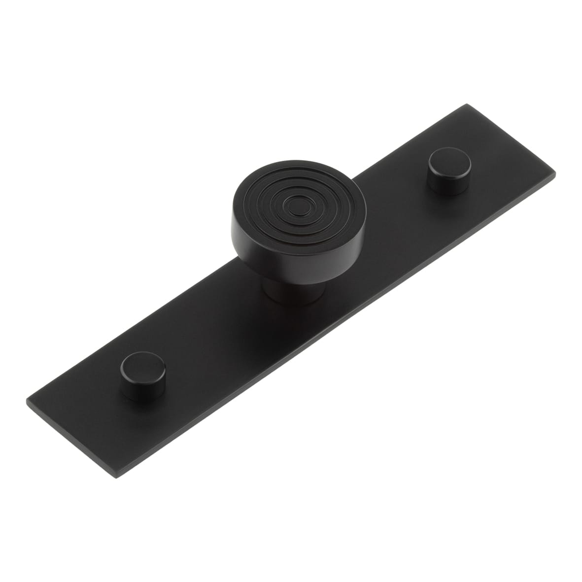 Murray Round Cabinet Knob on Plain Backplate - 30mm Diameter - Black