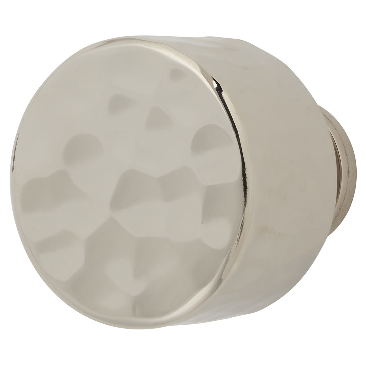 Leila Hammered Round Cabinet Knob - 30mm Diameter - Polished Nickel
