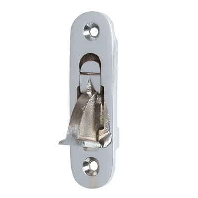 Weekes Sash Window Stop - 70 x 19mm - Radius End - Polished Chrome