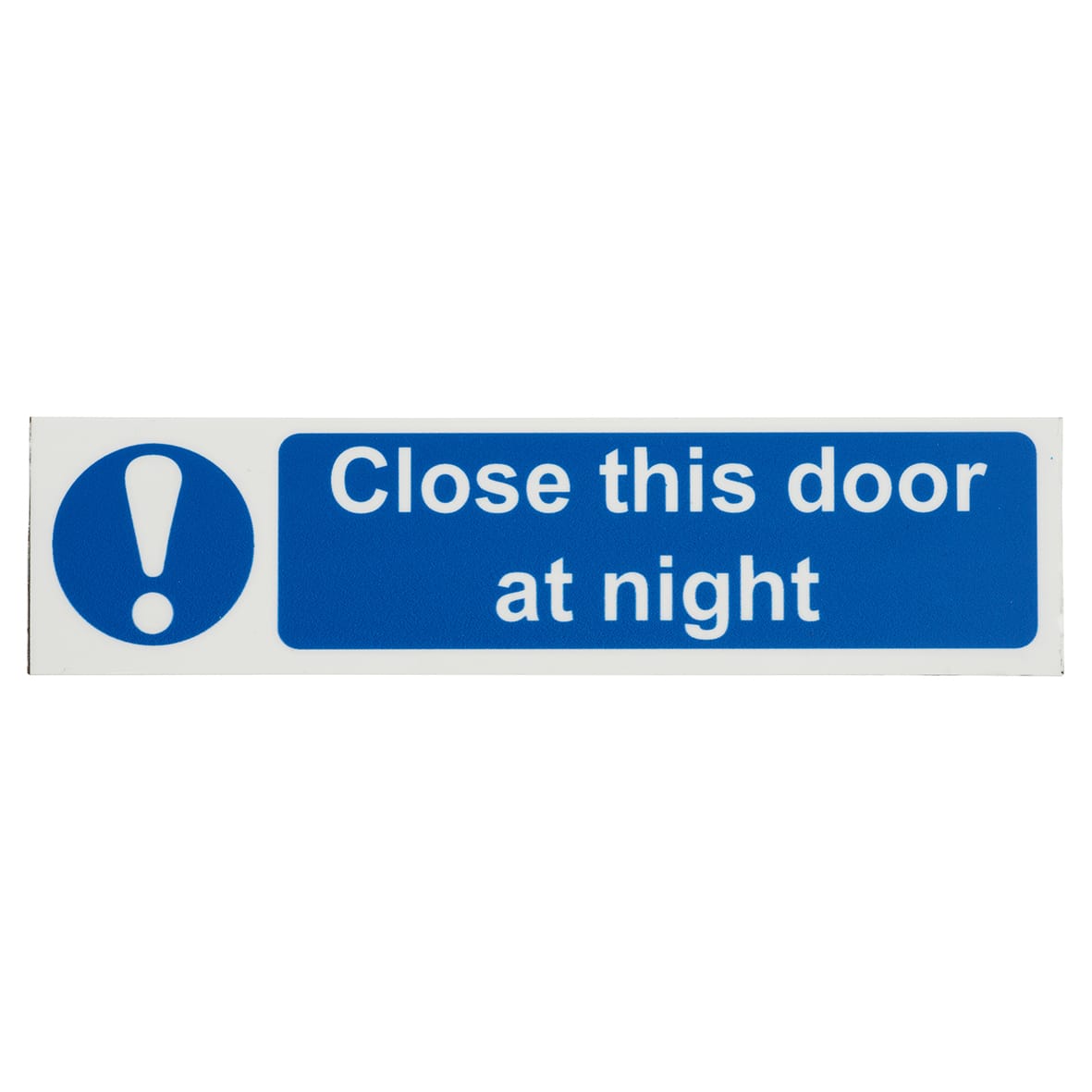 Close This Door At Night Sign - 100 x 100mm - Rigid Plastic