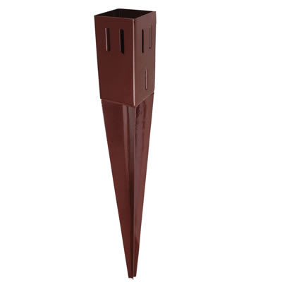 Drive In Fence Post Spike - Easy Grip - 75 x 75 x 750mm - Brown Powder Coated