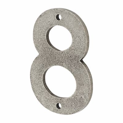 76mm Screw Fix Door Numeral - 8 - Pewter