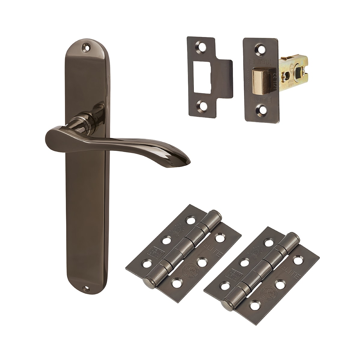 Black Nickel Latch Door Handles Kit - Altea Range