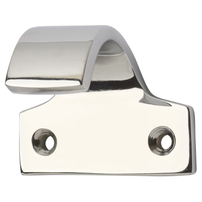 Heavy Cast Pattern Sash Window Finger Lift - 50 x 36mm - Polished Chrome