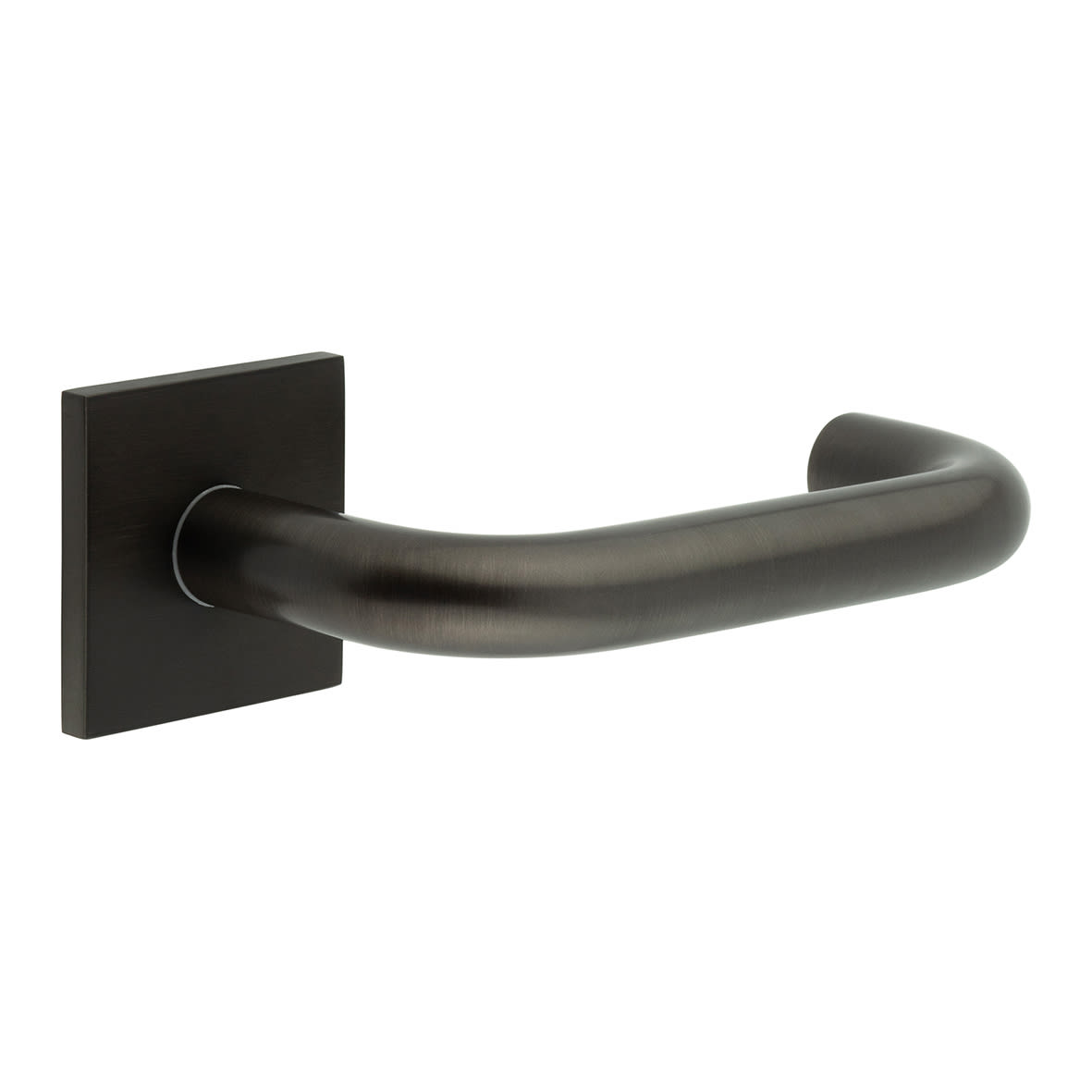 Dark Bronze Sprung 19mm Fire Rated Return to Door Handles on Square Rose - CR-106 Range