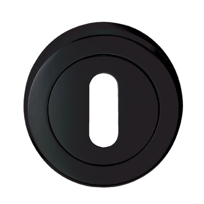 Escutcheon - 51mm Diameter - Keyhole - Black Nickel