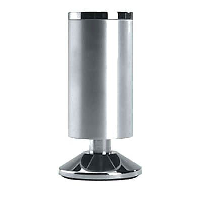 Designer Round Adjustable Cabinet Furniture Leg - 120-125mm - Satin Aluminium