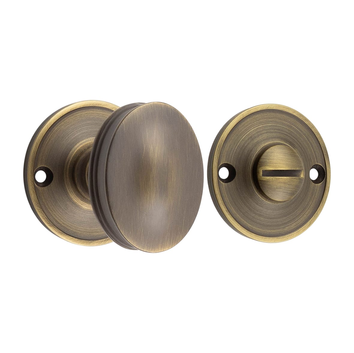 Bathroom Turn & Release - 40mm Diameter - Antique Brass