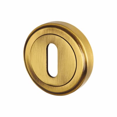 Marcus Escutcheon - 48mm Diameter - Keyhole - Antique Brass