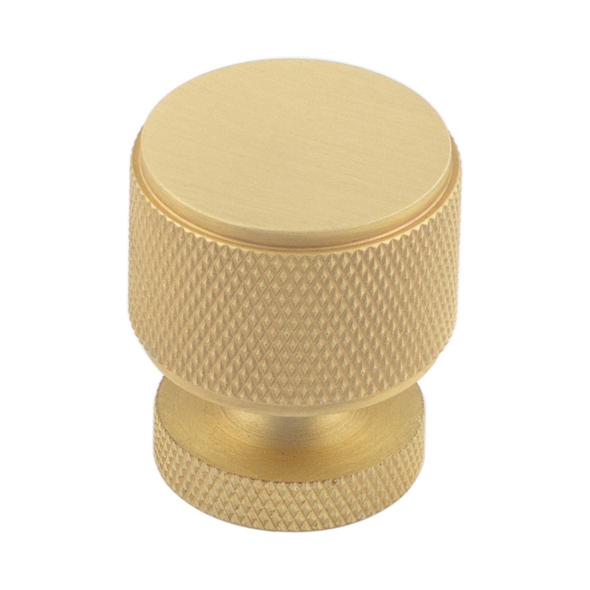 Piccadilly Knurled Round Cabinet Knob - 30mm Diameter - Satin Brass