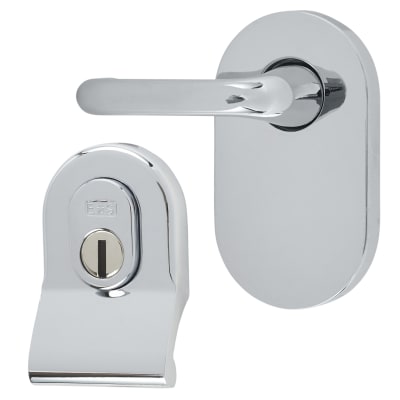 Polished Chrome Cylinder Pull and Disabled Turn for Mortice Nightlatch