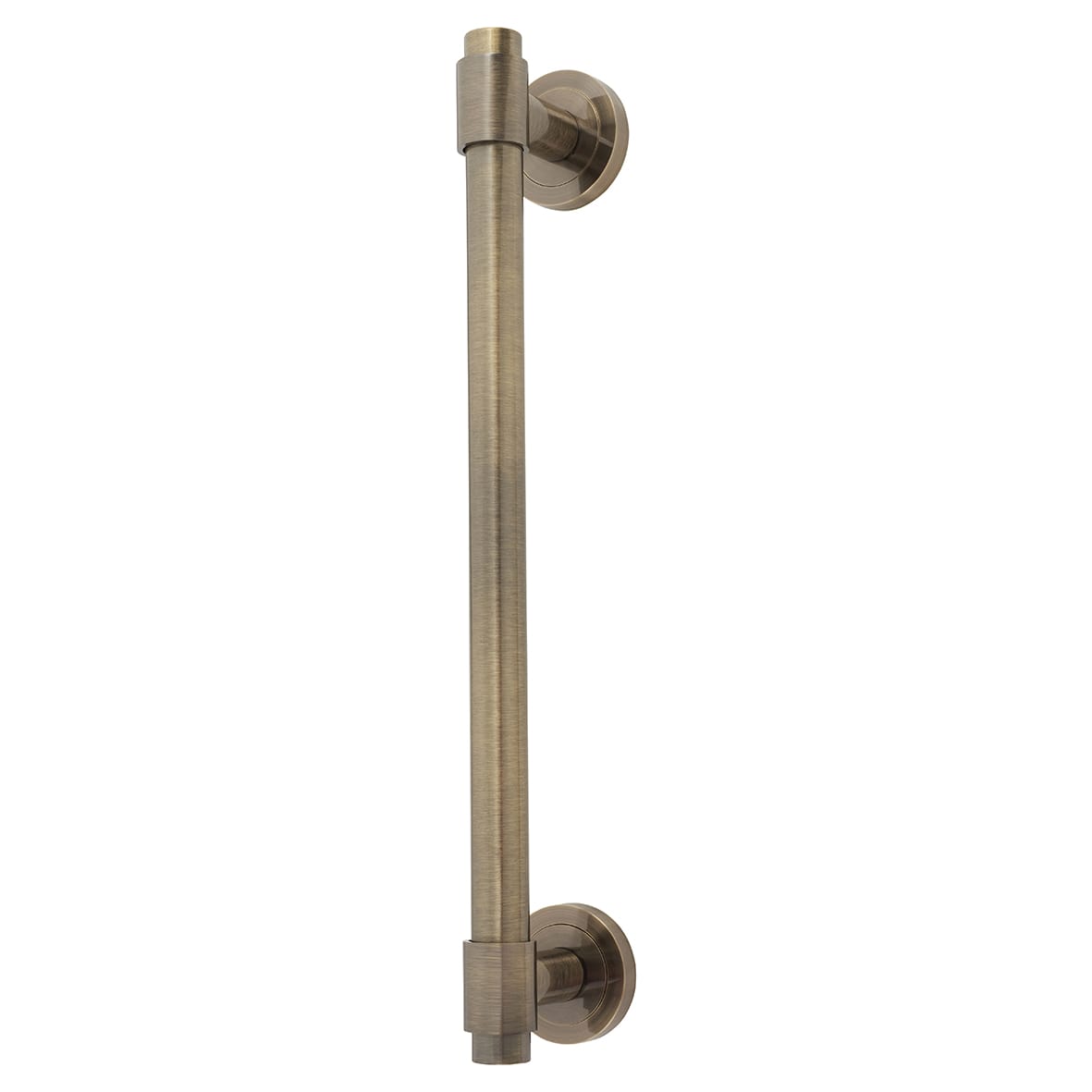 Antique Brass 20mm T-Bar Door Pull Handle on Rose - Screw Fix - 300mm Centres