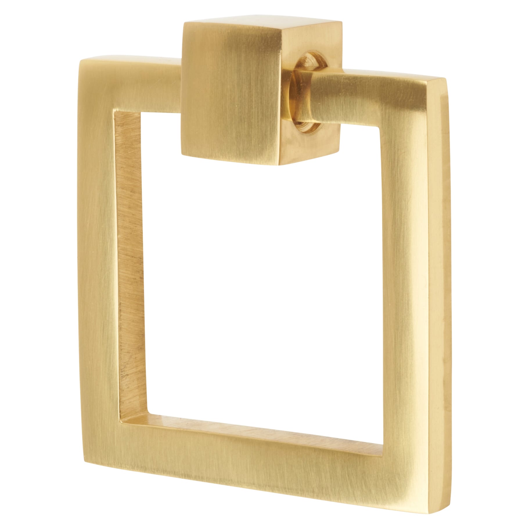 Marcus Square Ring Cabinet Drop Handle - 50 x 55mm - Polished Brass