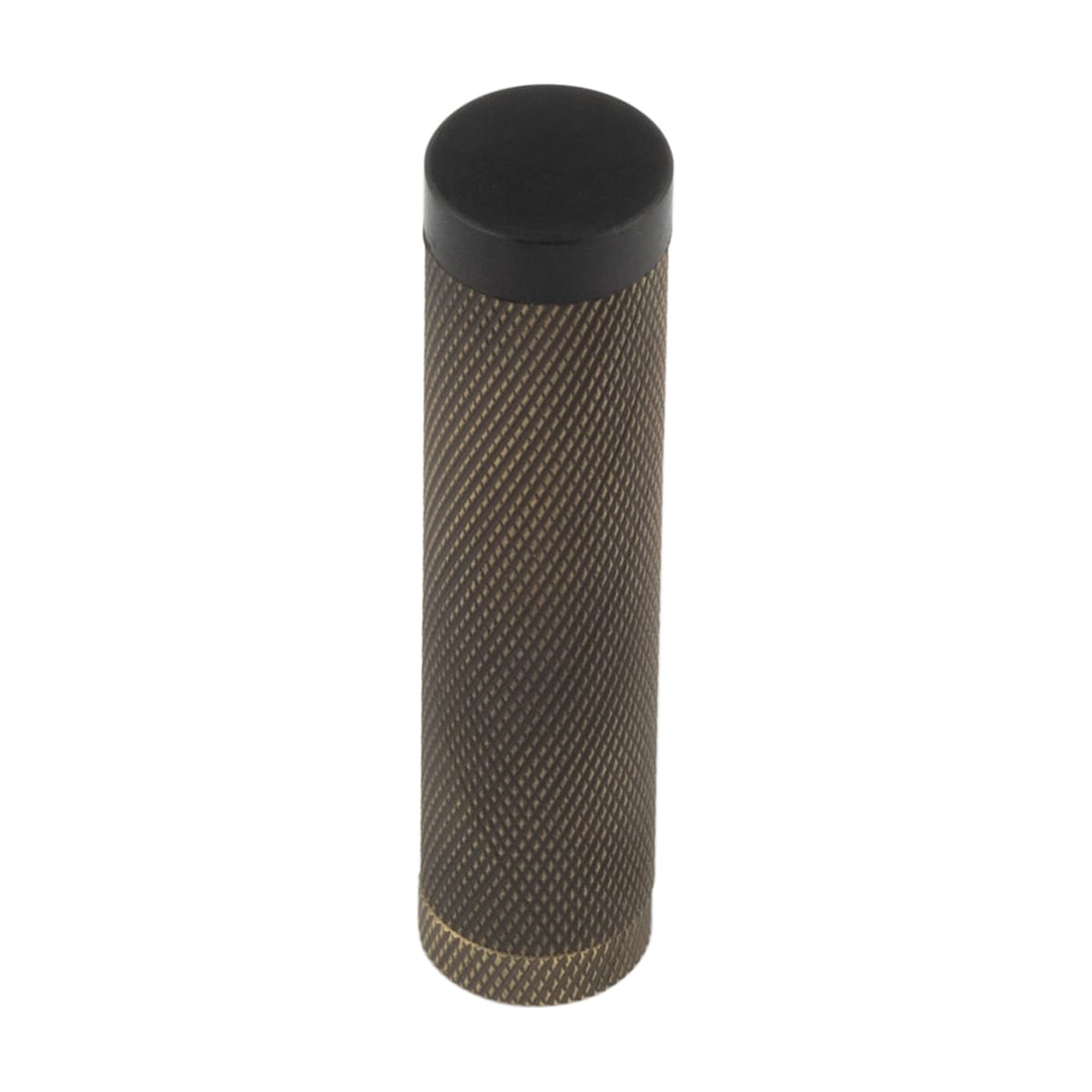 Knurled Projection Door Stop Without Rose - 76mm Projection - Antique Brass