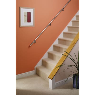 40mm Complete Handrail Kit - 3600mm Length - Polished Chrome