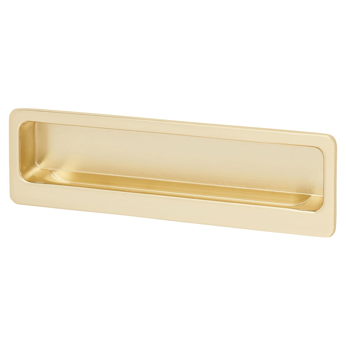Alton Rectangular Flush Cabinet Pull Handle - 113 x 33mm - Satin Brass