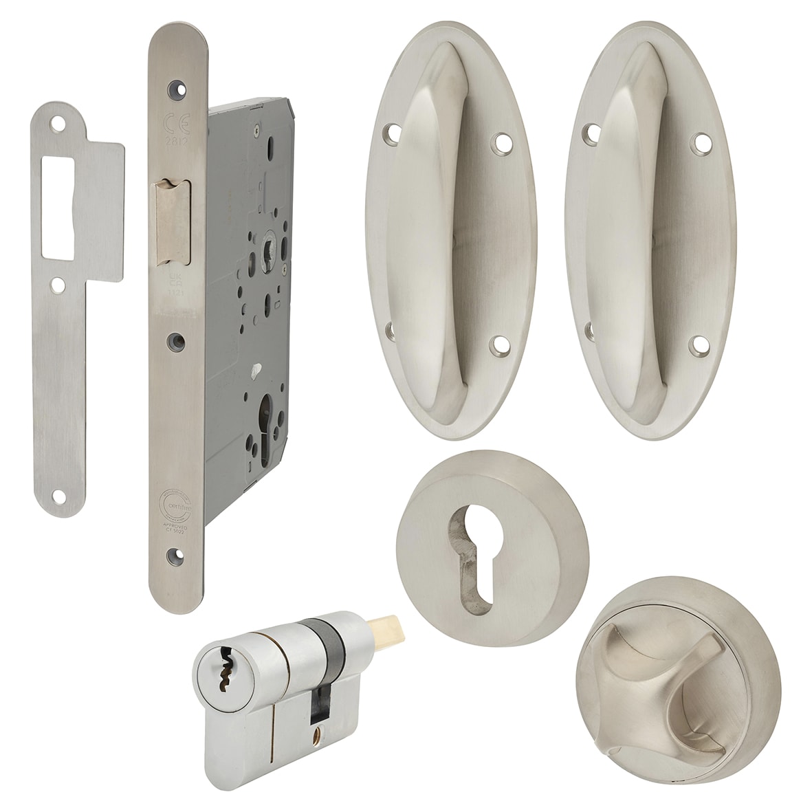 Anti-Ligature Auto Locking Pinch Grip Doorset for Medical & Safe Rooms - 54mm Thick Doors