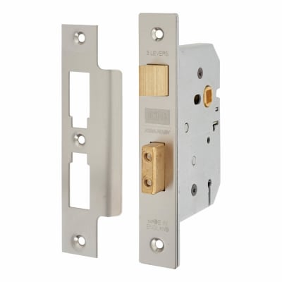 2277 3 Lever Sashlock - Keyed Alike Number M195MM - 77mm Case - 57mm Backset - Satin Chrome