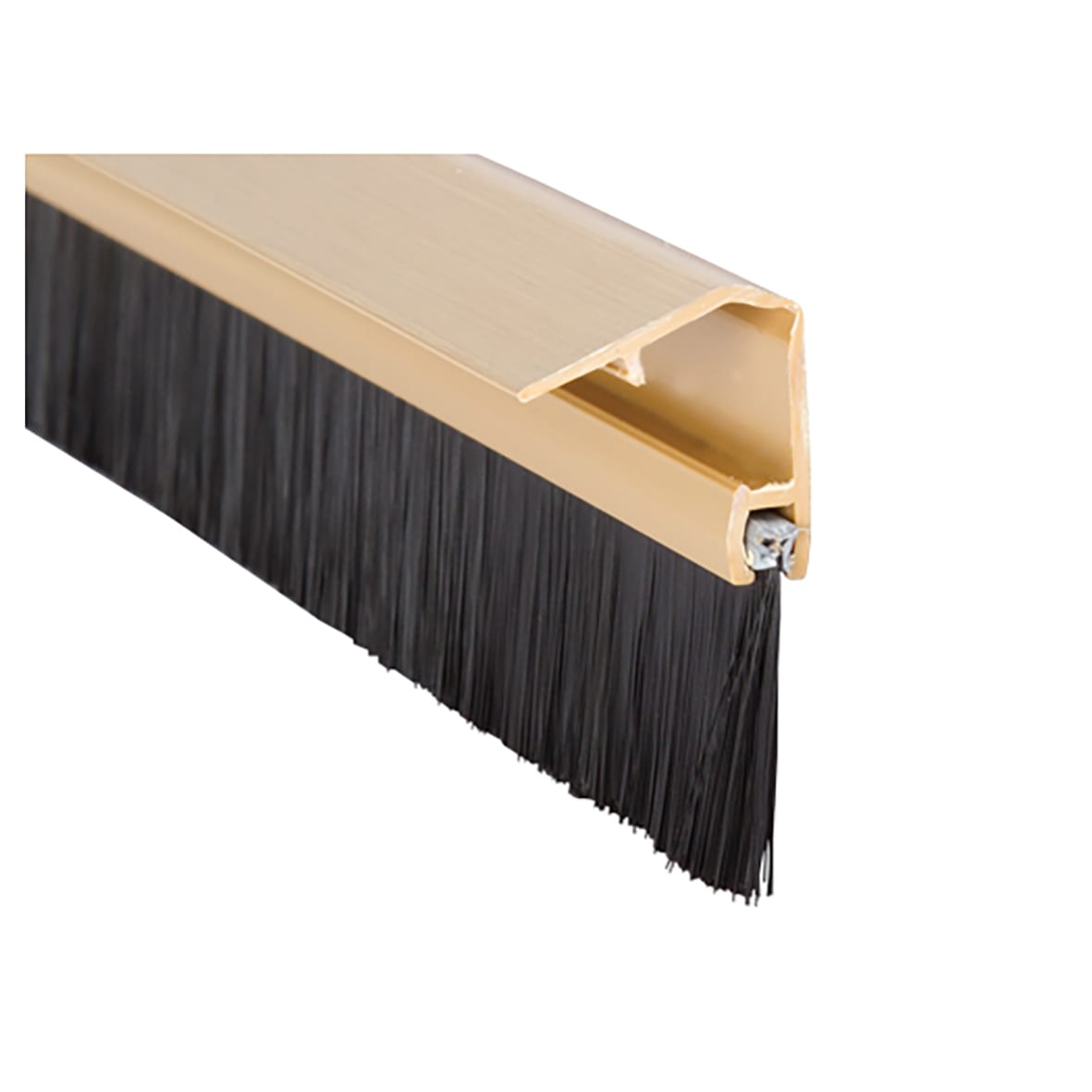 Concealed Fixed Bottom Door Brush - 838mm Length - Brush Size 25mm - Light Oak