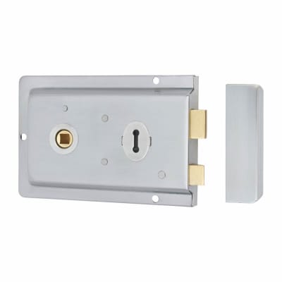 Flanged Rim Sashlock - 155 x 105mm - Satin Chrome