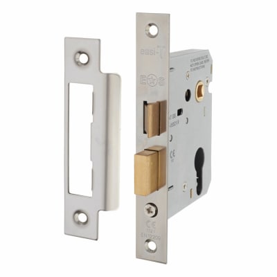 Contract Bolt Through Euro Profile Sashlock - 76mm Case - 57mm Backset - Polished Nickel
