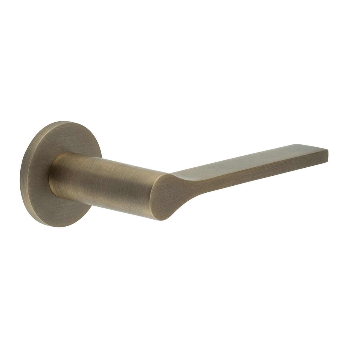 Antique Brass Sprung Fire Rated Door Handles on Round rose - CR-105 Range
