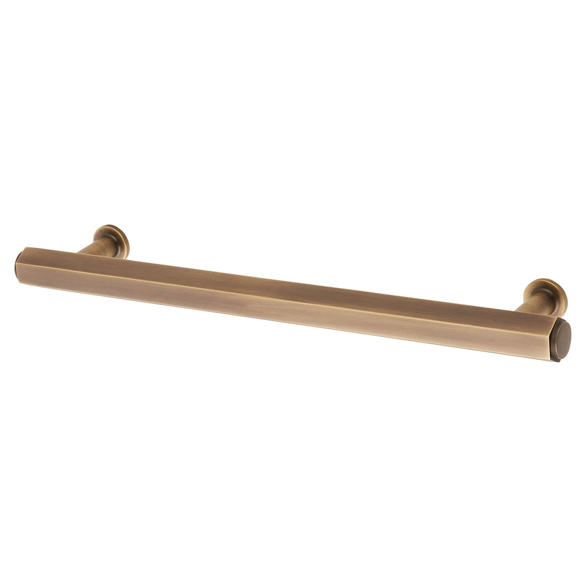 Vesper Hex 14mm T-Bar Cabinet Pull Handle - 160mm Centres - Antique Brass