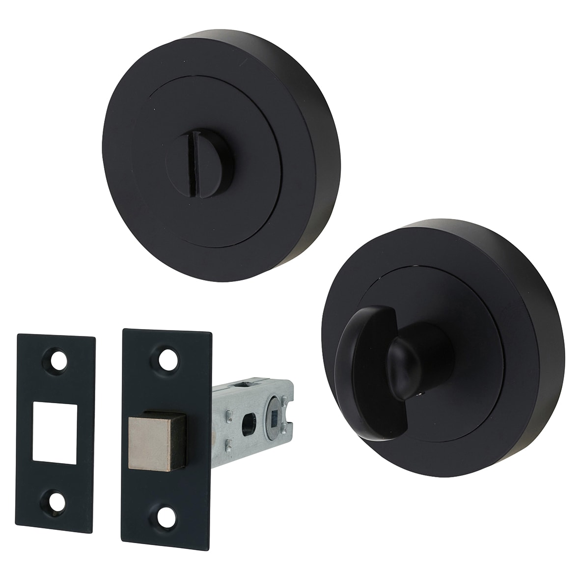 Brass Bathroom Turn & Release & Deadbolt Ultimate Kit - Matt Black