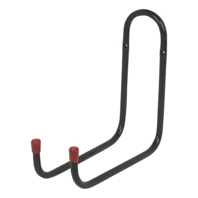 Tubular Garage and Shed Double Storage Hook - 220mm Depth - Black & Red
