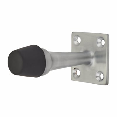 Square Base Projection Door Stop - 70mm Projection - Satin Chrome