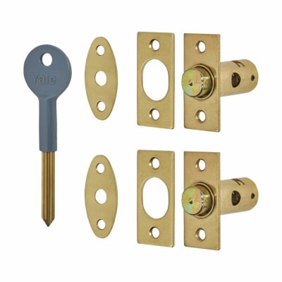 8001 Wooden Window Bolt - Satin Brass - Pack of 2 with 1 Key