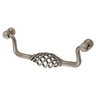 Cage Cabinet Drop Handle - 128mm Centres - Polished Steel