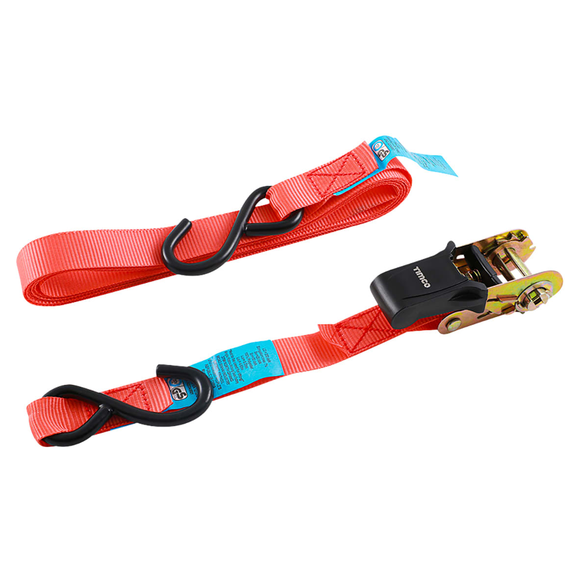 S Hook Ratchet Straps - Standard Duty - 5m x 25mm - Pack of 2
