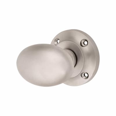 Marcus Satin Nickel Oval Mortice Door Knob - 57mm Rose Diameter - Suffolk Range