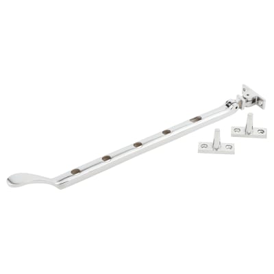 Victorian Casement Window Stay - 12"/300mm Length - Polished Chrome