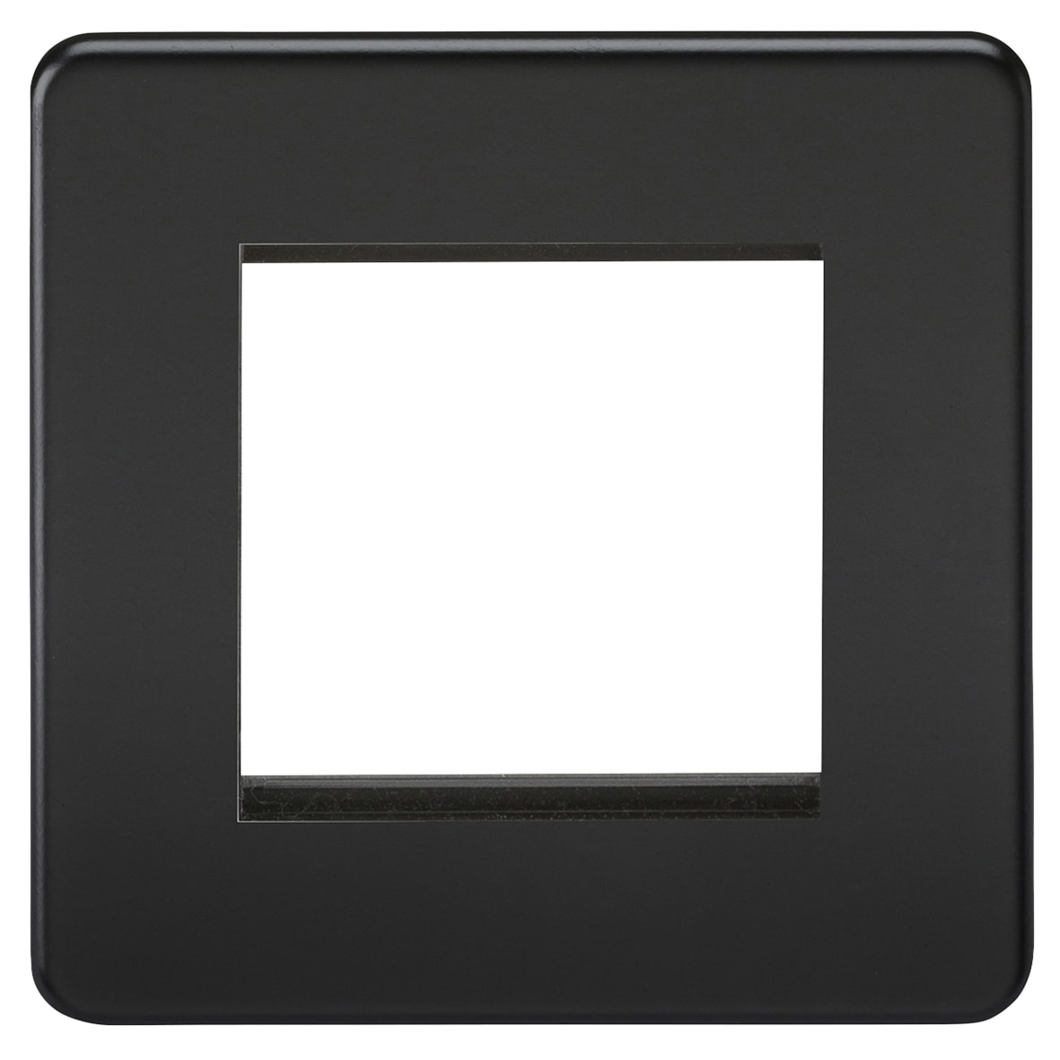 1 Gang 2 Module Euro Screwless Faceplate - Matt Black