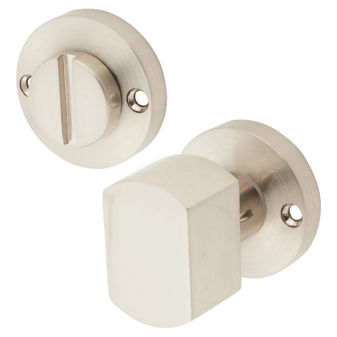 Bathroom Turn & Release - 32mm Diameter - Satin Nickel