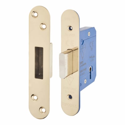 5 Lever Deadlock - 78mm Case - 57mm Backset - Radius - PVD Brass
