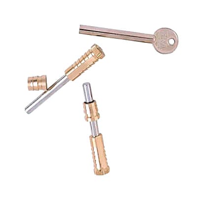 Vertical Sliding Sash Screw - Satin Brass - Pack of 2 with 1 Key