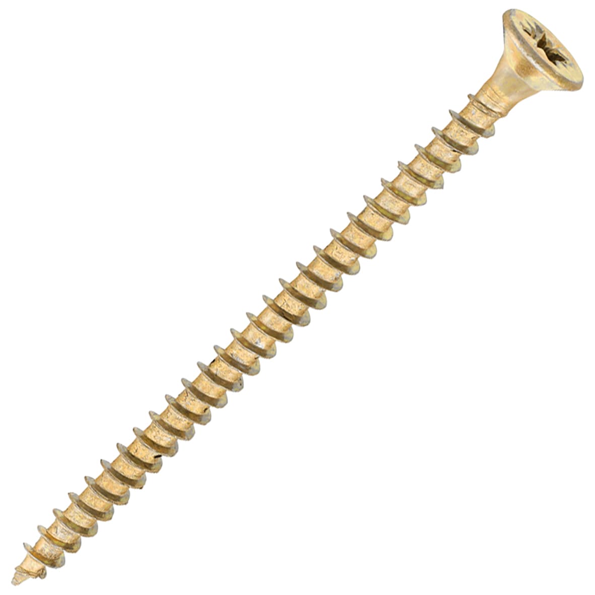 General Purpose Pozi Countersunk Chipboard Wood Screws - 4.0 x 60mm - Yellow Zinc - Pk of 200