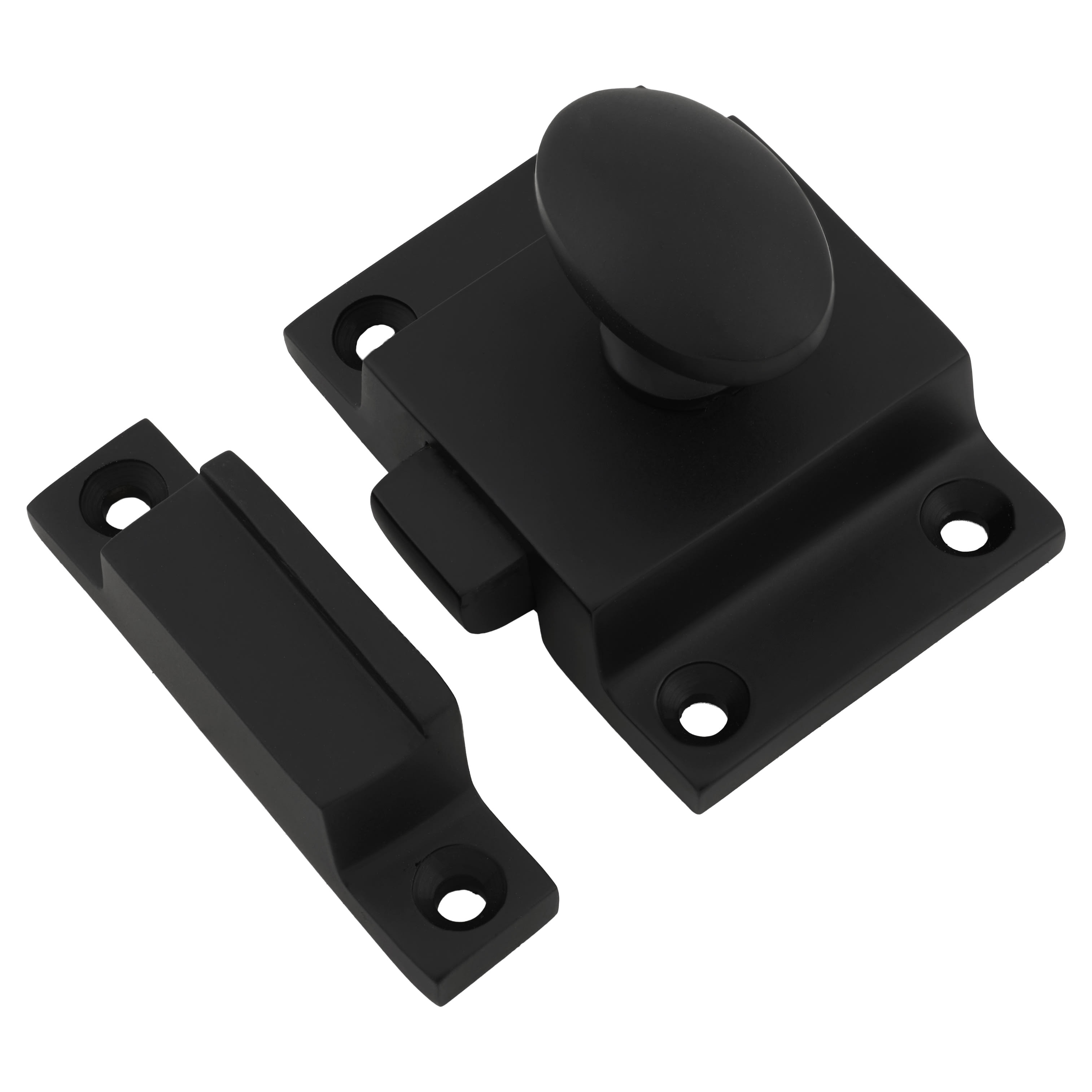 Box Style Cupboard Catch - 55 x 40 x 35mm - Matt Black