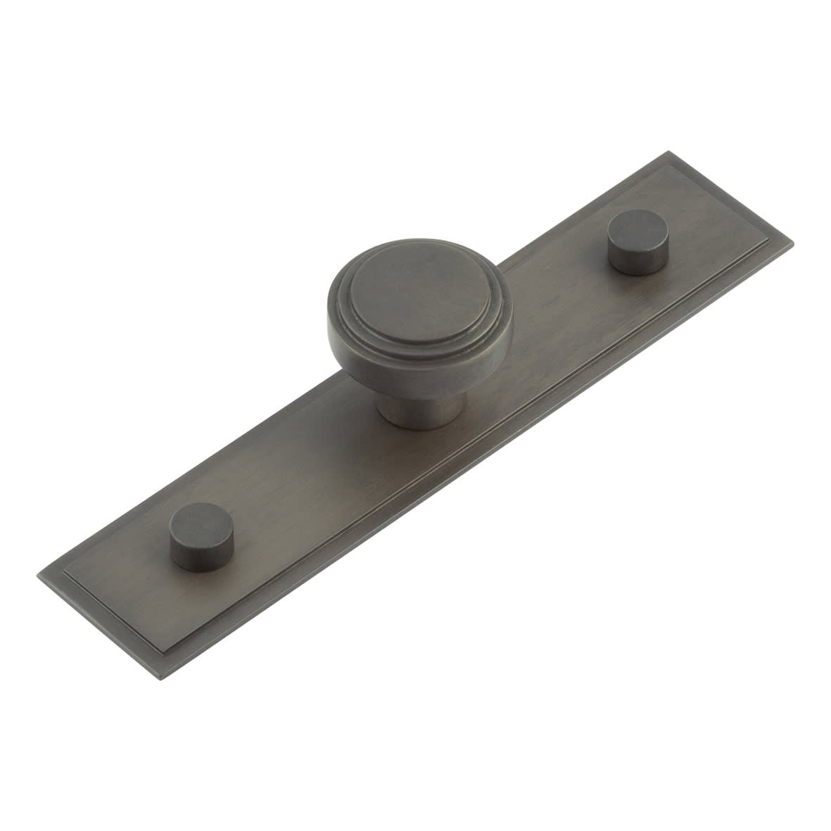 Cropley Stepped Round Cabinet Knob on Stepped Backplate - 30mm Diameter - Dark Bronze