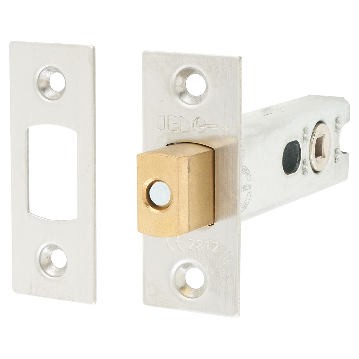5mm Heavy Duty Bolt Through Tubular Bathroom Deadbolt - 76mm Case - 57mm Backset - Square - Stainless