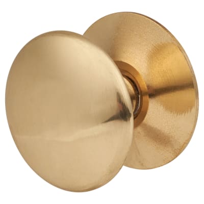 Budget Victorian Round Cabinet Knob - 32mm Diameter - Polished Brass