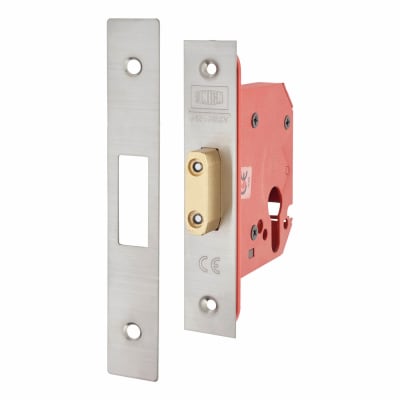 21EUS StrongBOLT Euro Profile Deadlock - 68mm Case - 45mm Backset - Satin Stainless Steel