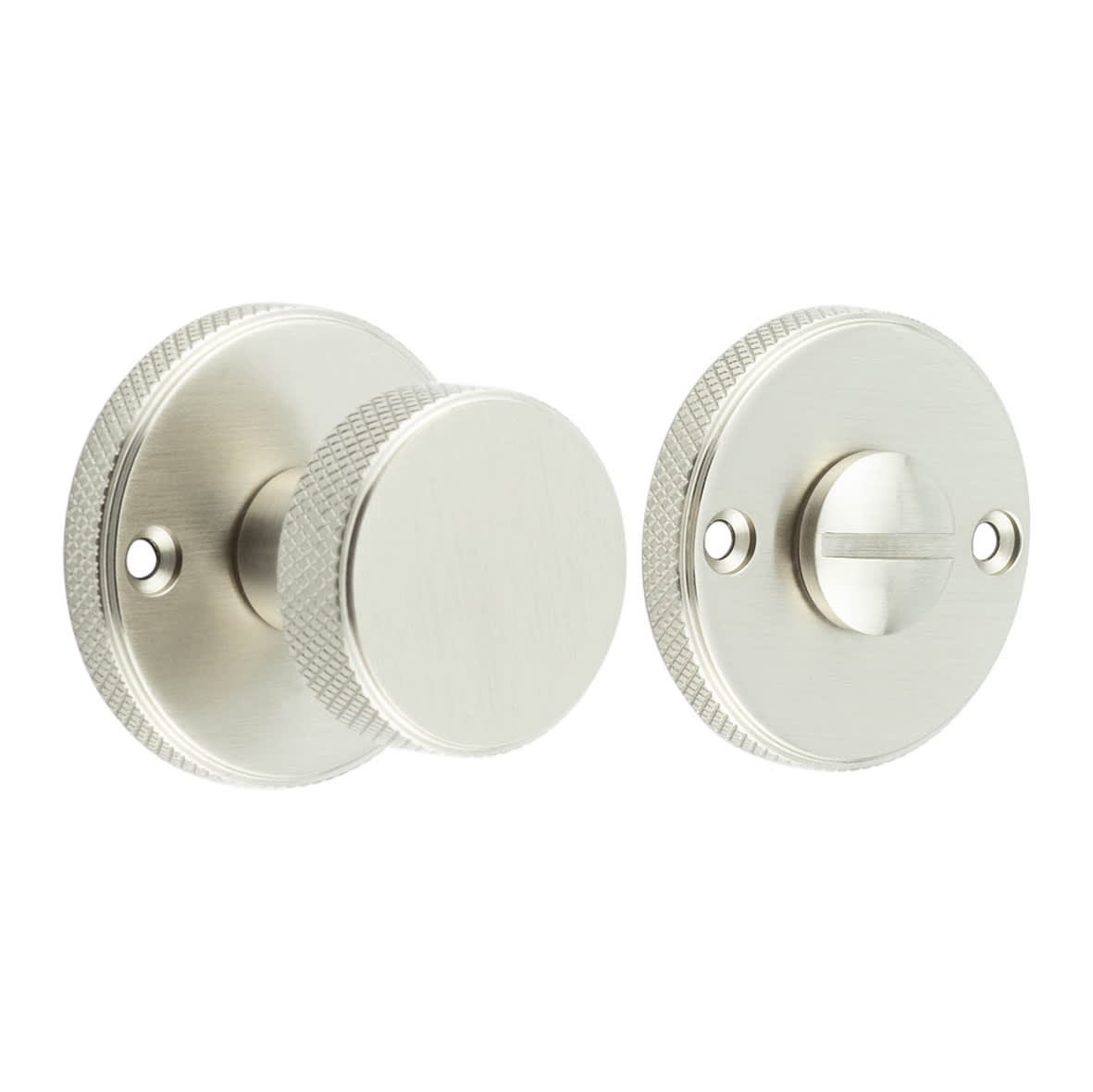 Westbourne Knurled Bathroom Turn & Release - 40mm Diameter - Satin Nickel